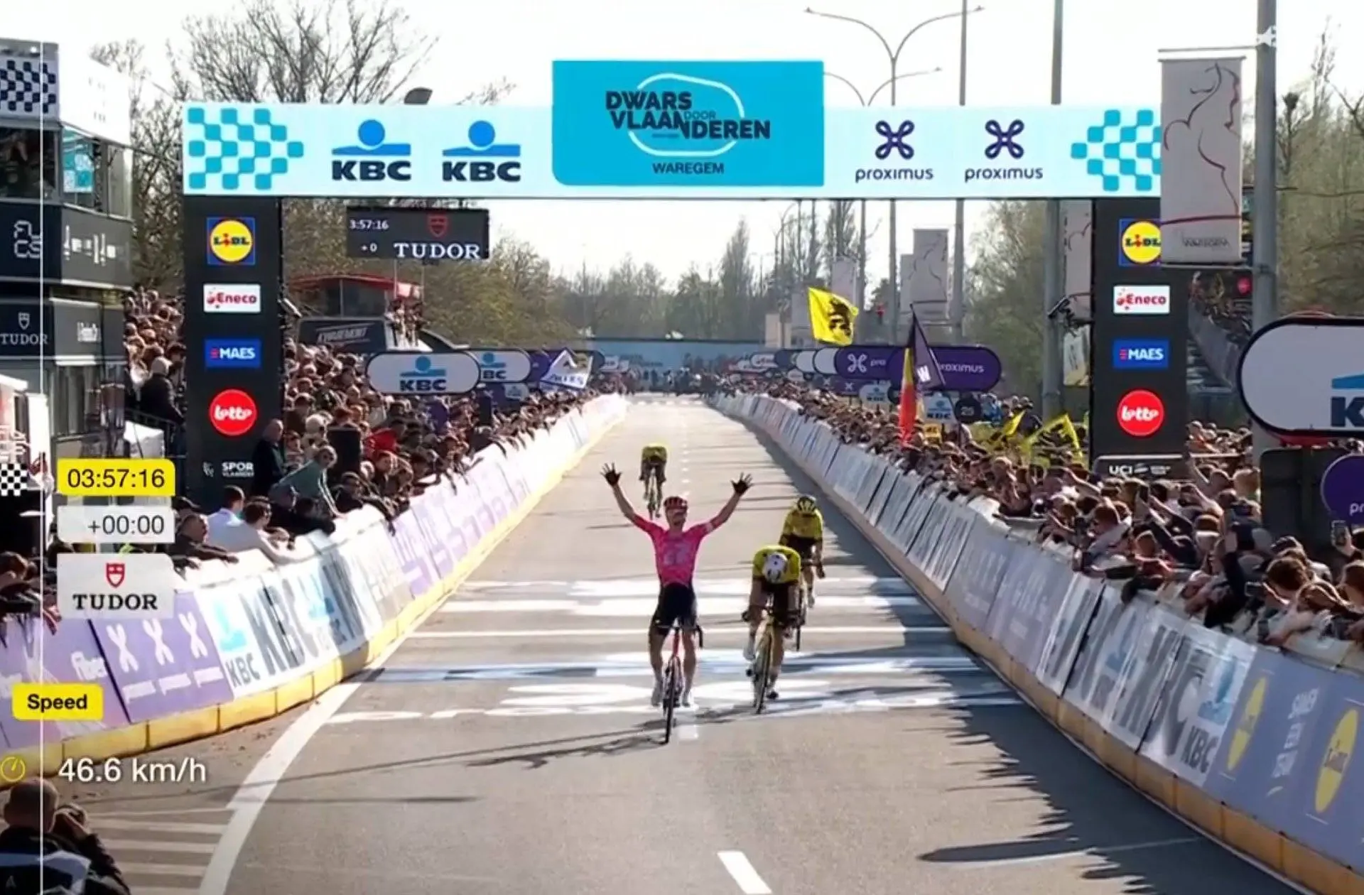 Totalausfall bei Visma! Neilson Powless triumphiert bei Dwars door Vlaanderen gegen Wout van Aert und das Visma-Trio