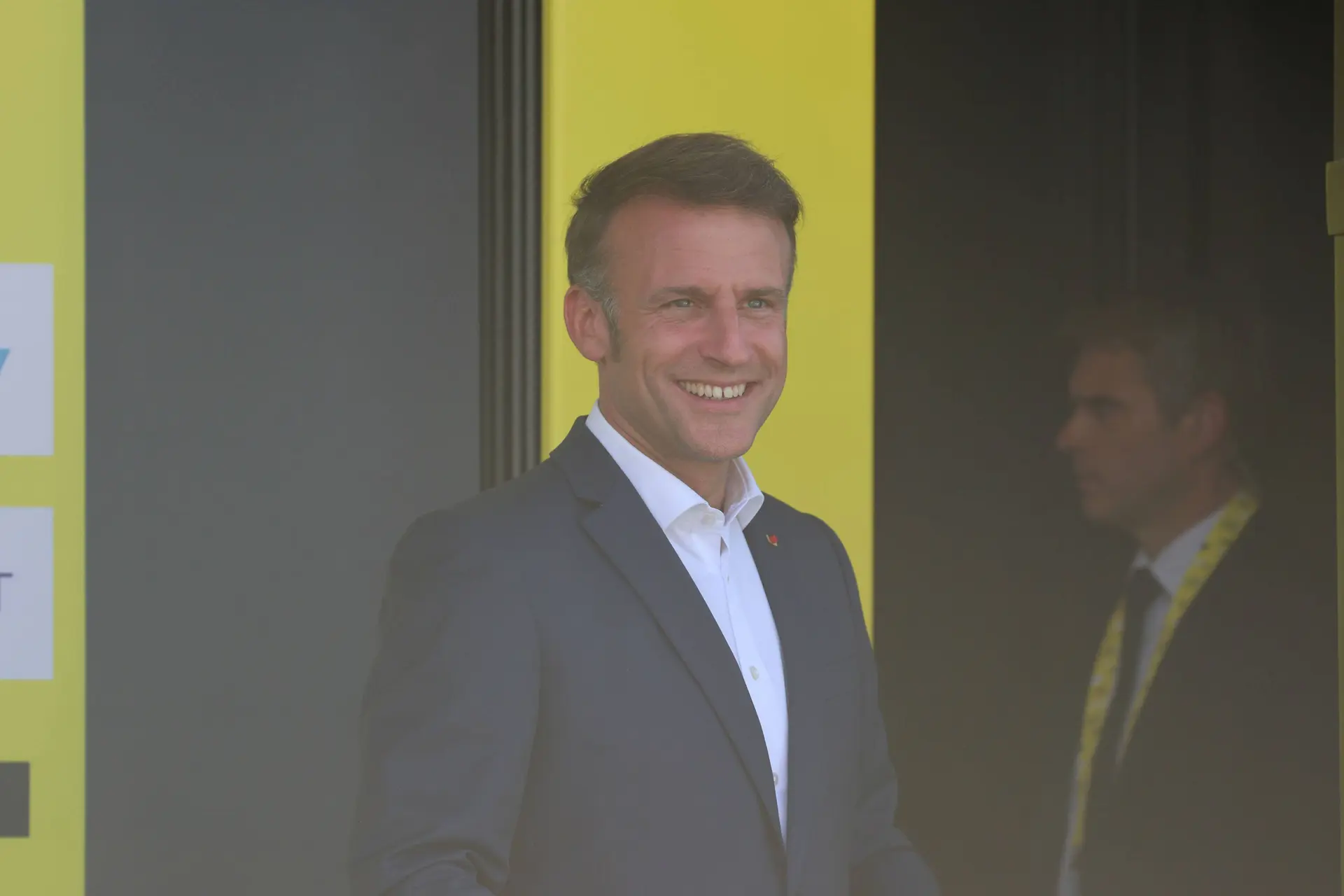 French President Emmanuel Macron at the Tour de France