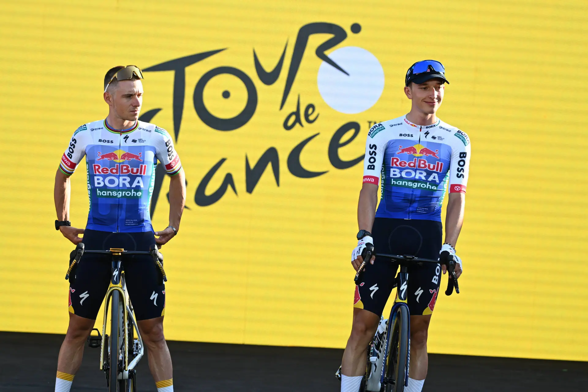 Remco Evenepoel and Florian Lipowitz