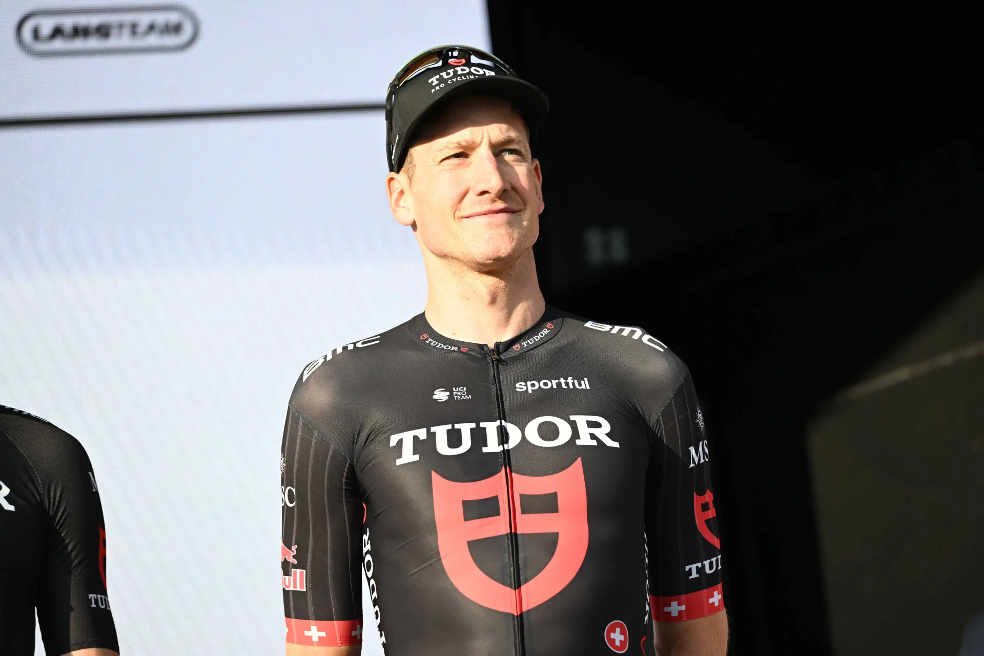 Stefan Kung at the 2026 Tour de Pologne team presentation