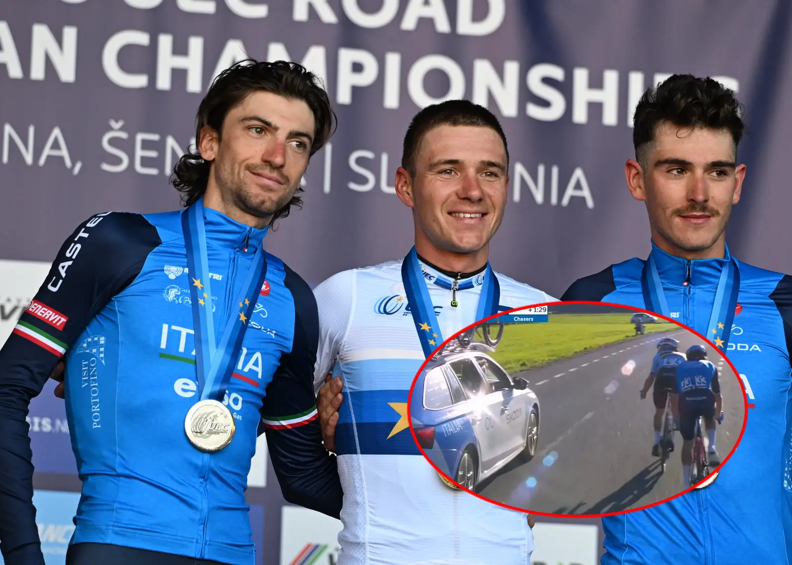 Giulio Ciccone and Remco Evenepoel contested the finale of the 2026 European Championships