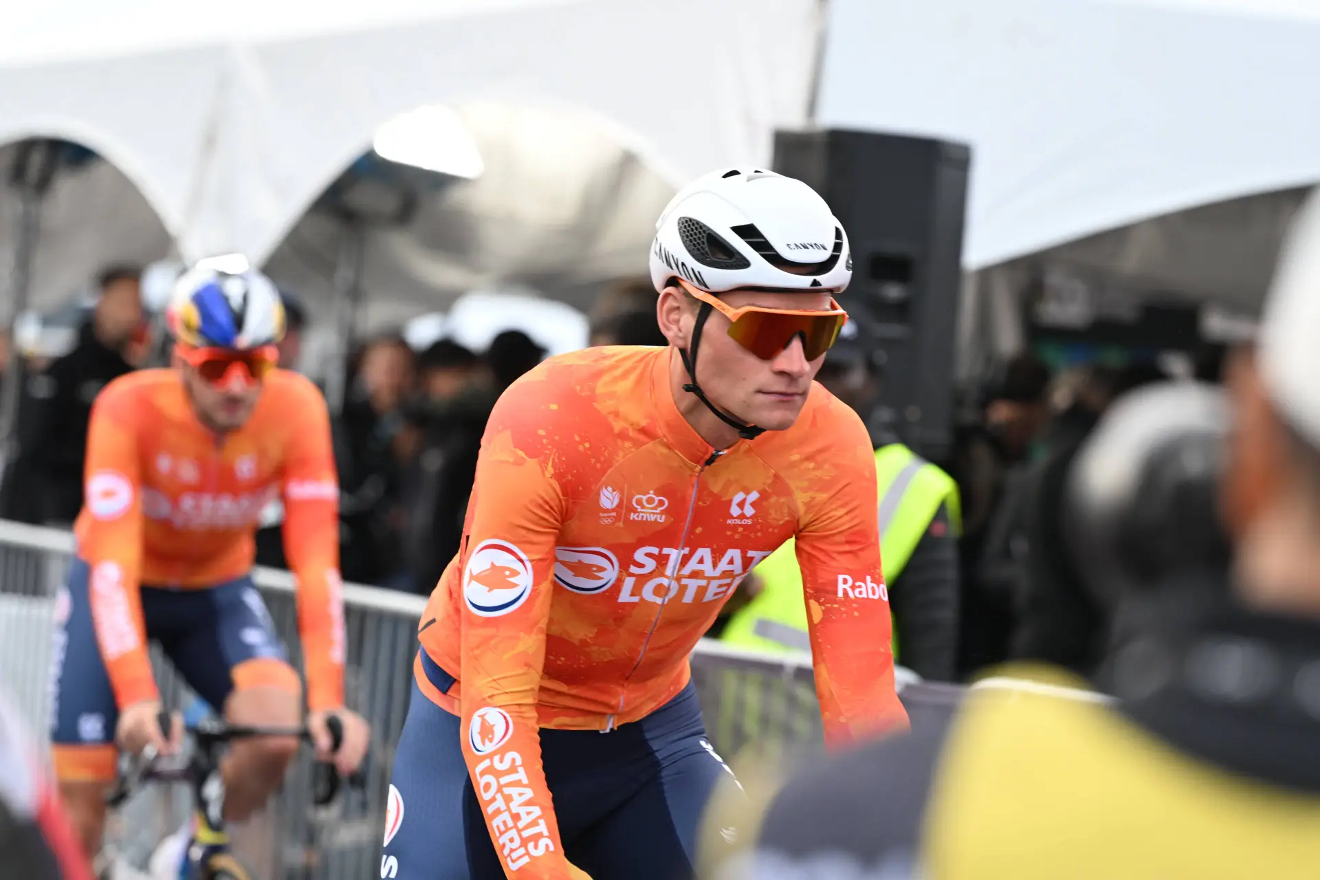 Mathieu van der Poel ahead of the men's elite road race at the 2026 Montreal World Championships