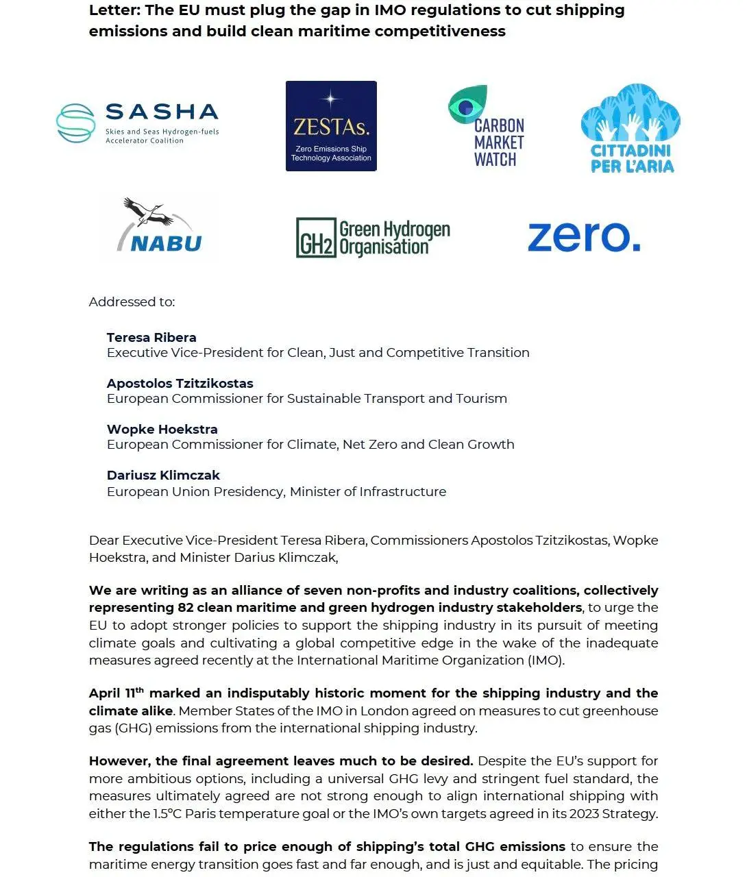 EU must strengthen clean maritime policy in the wake of disappointing IMO agreement, urge shipping industry and NGOs