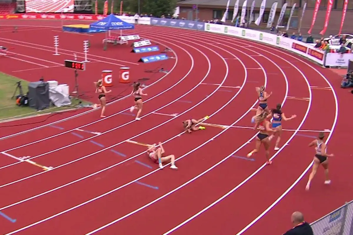 Løbestjerne vandt guld på 100 meter men brækkede håndled og kraveben