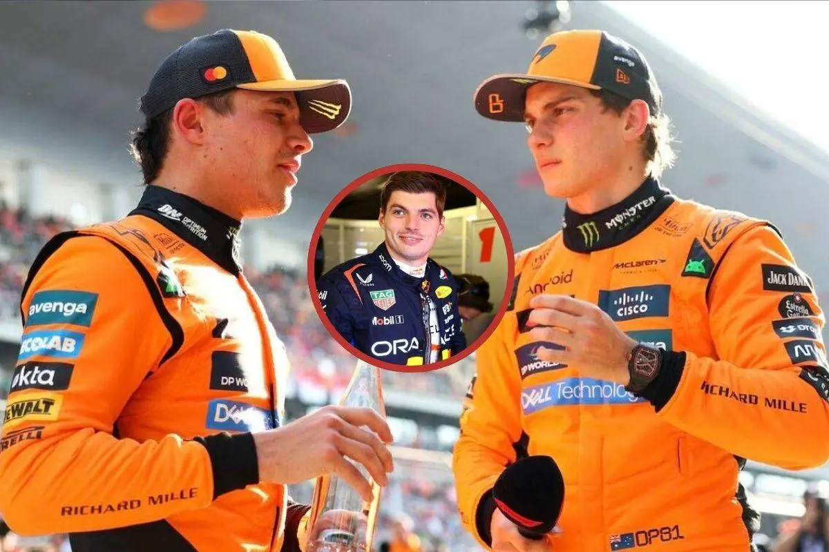 lando norris + oscar piastri + max verstappen
