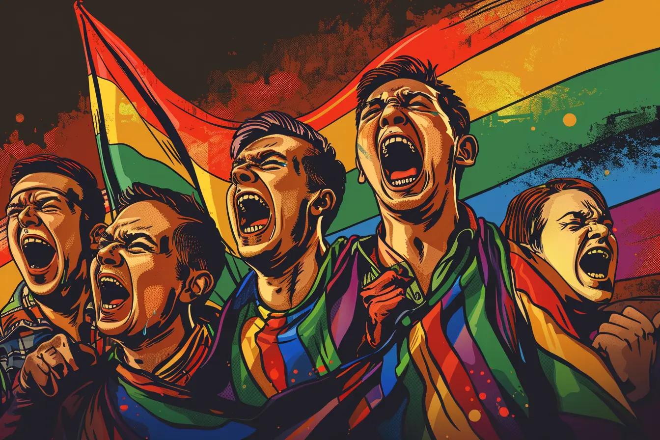 michaelvdgalien men and women dressed in rainbow flags are cr 36cb6909 2062 4463 b48b 0c18645aa3dd 3