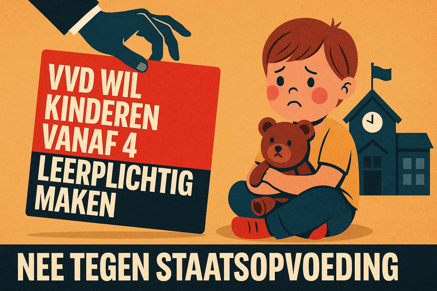 VVD wil nu ook 4-jarigen leerplichtig maken – staatsopvoeding in overdrive