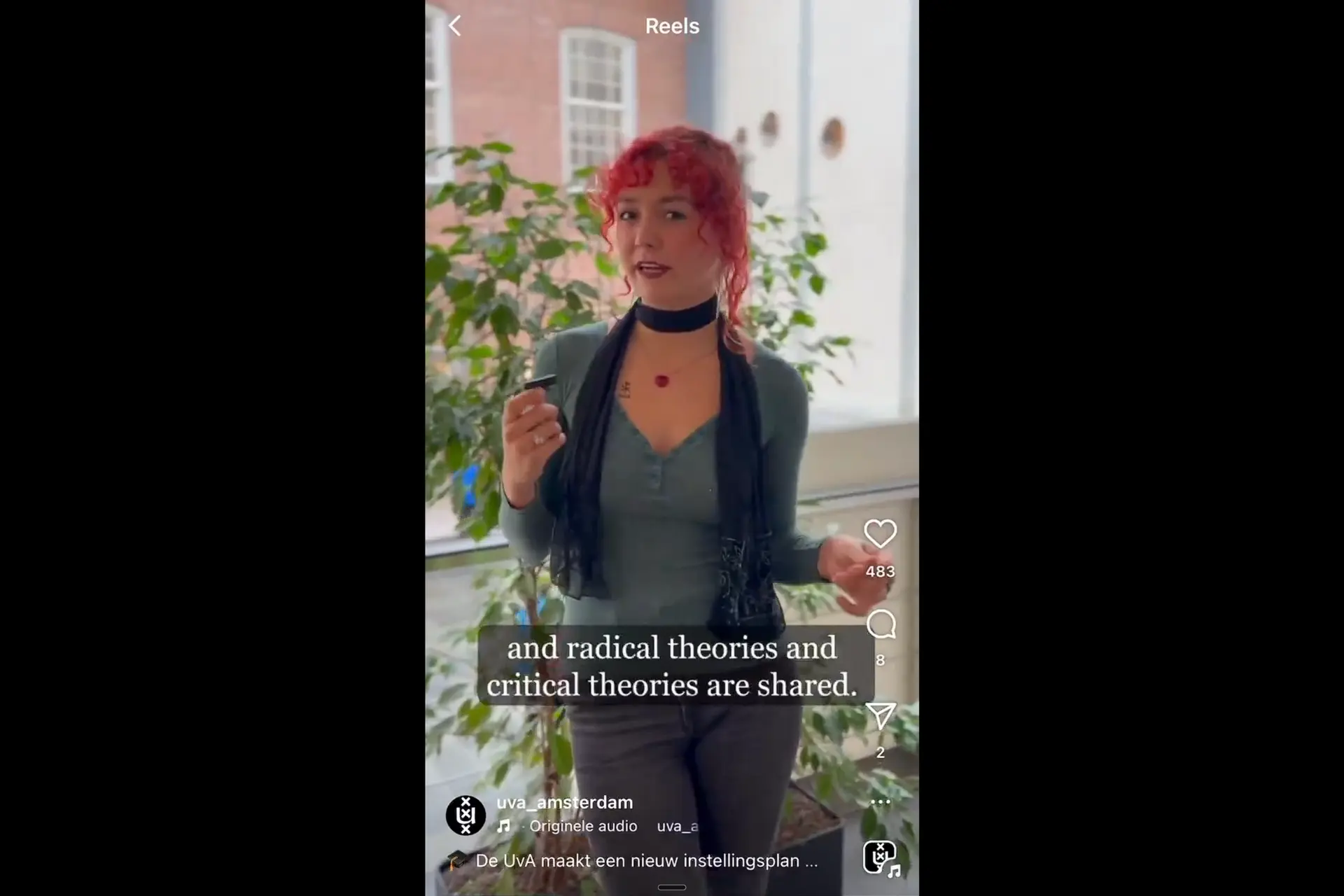 UvA-studente verheerlijkt radicale theorie – op officiële Instagram-kanaal