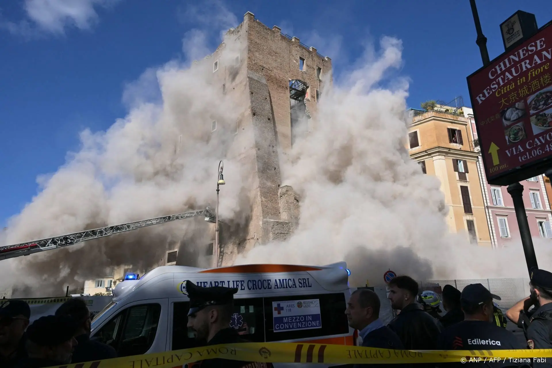 Middeleeuwse toren in Rome deels ingestort, meerdere gewonden