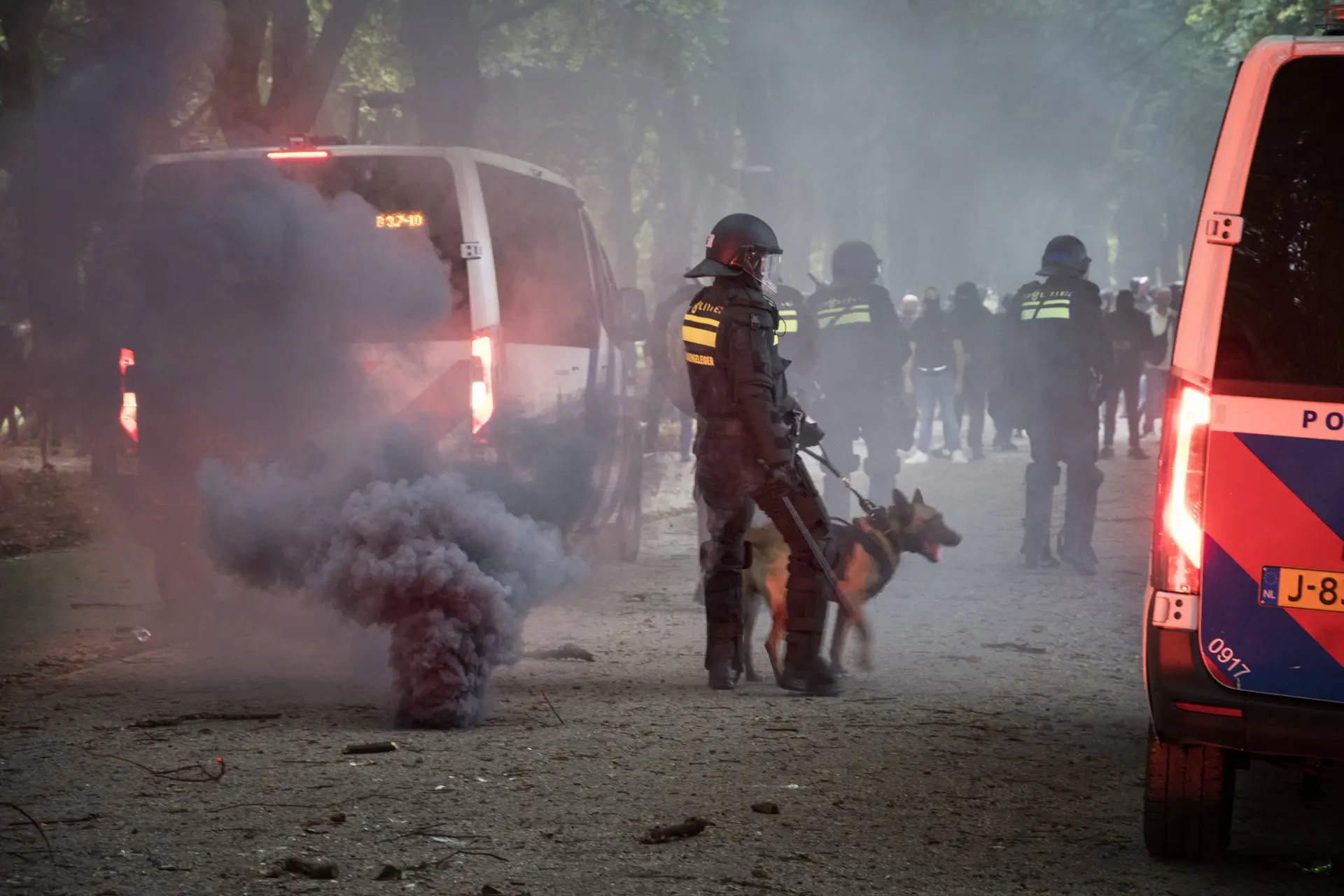 Vreedzaam verzet gekaapt? In het zwart geklede relschoppers vallen politie aan bij AZC-demonstratie