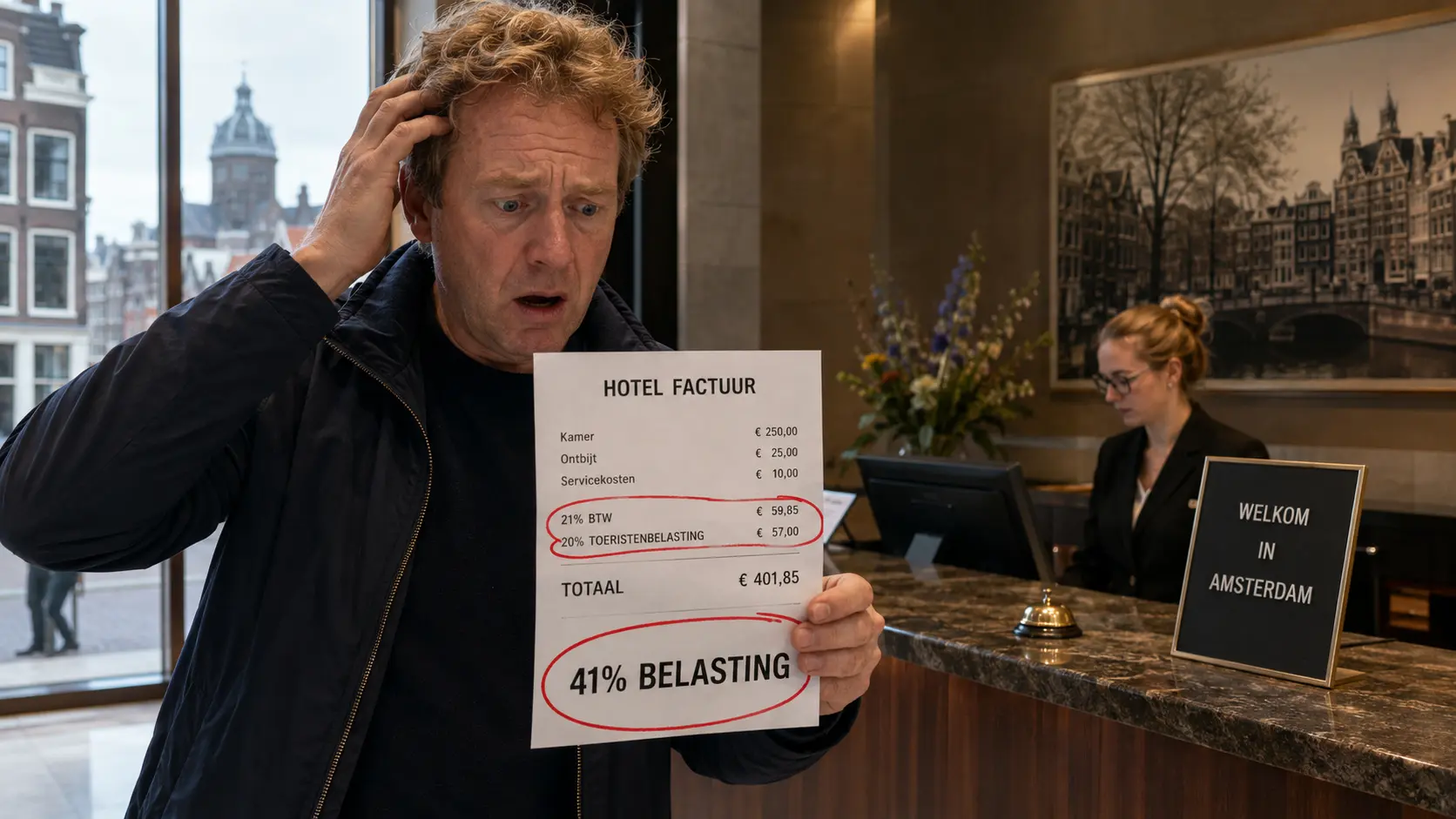 Amsterdam jaagt hotelbelasting naar 41 procent: PRO en D66 maken ieder nachtje een fiscale afstraffing