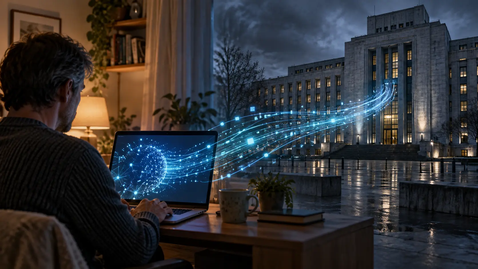Digitale datastromen en het spanningsveld tussen privacy en overheidstoezicht.