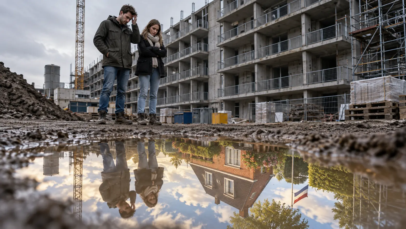 Bouwlocatie van torenhoge appartementencomplexen versus de vraag naar eengezinswoningen met tuin.