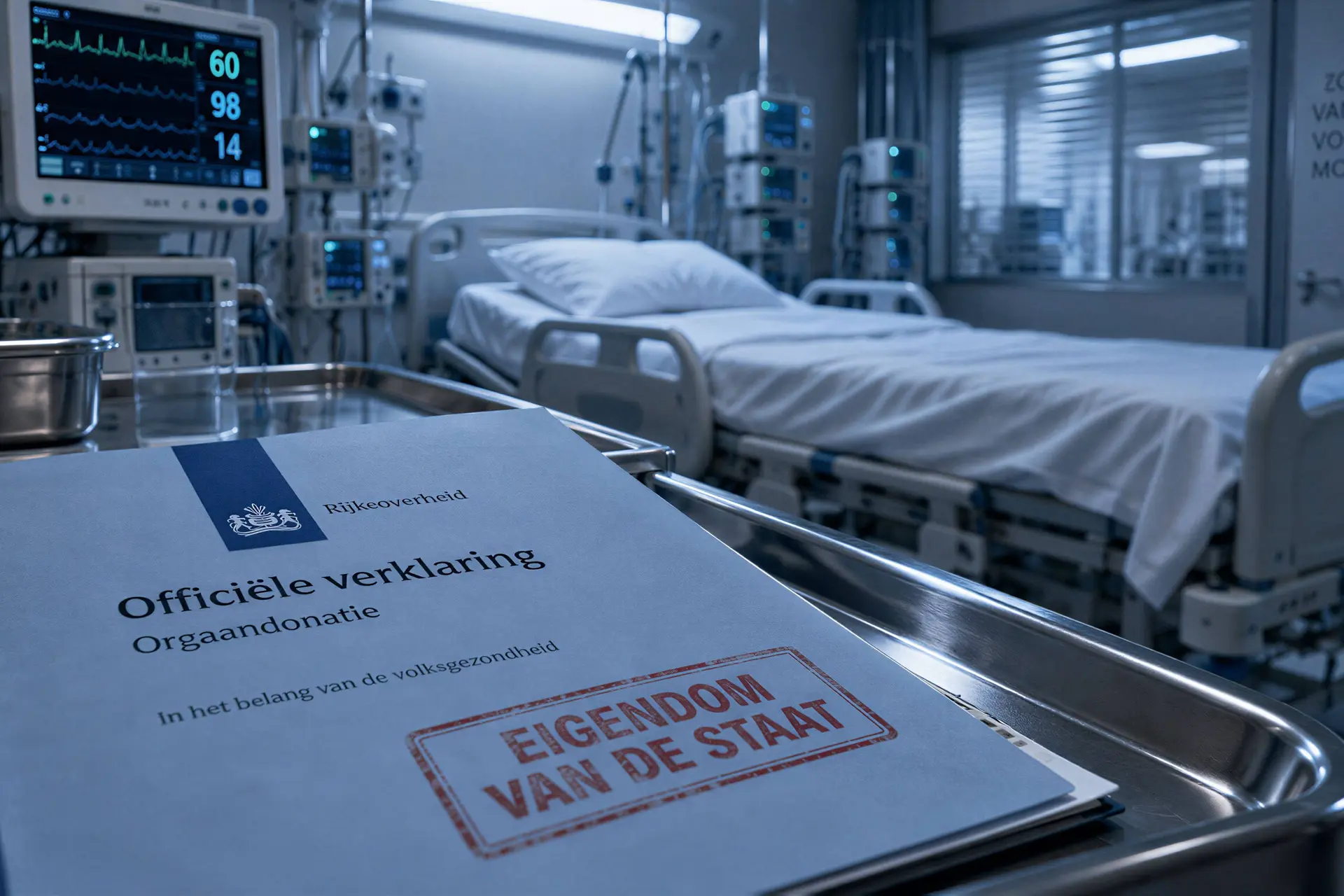 Ziekenhuiskamer bij het debat over orgaandonatie en de rechten van nabestaanden.