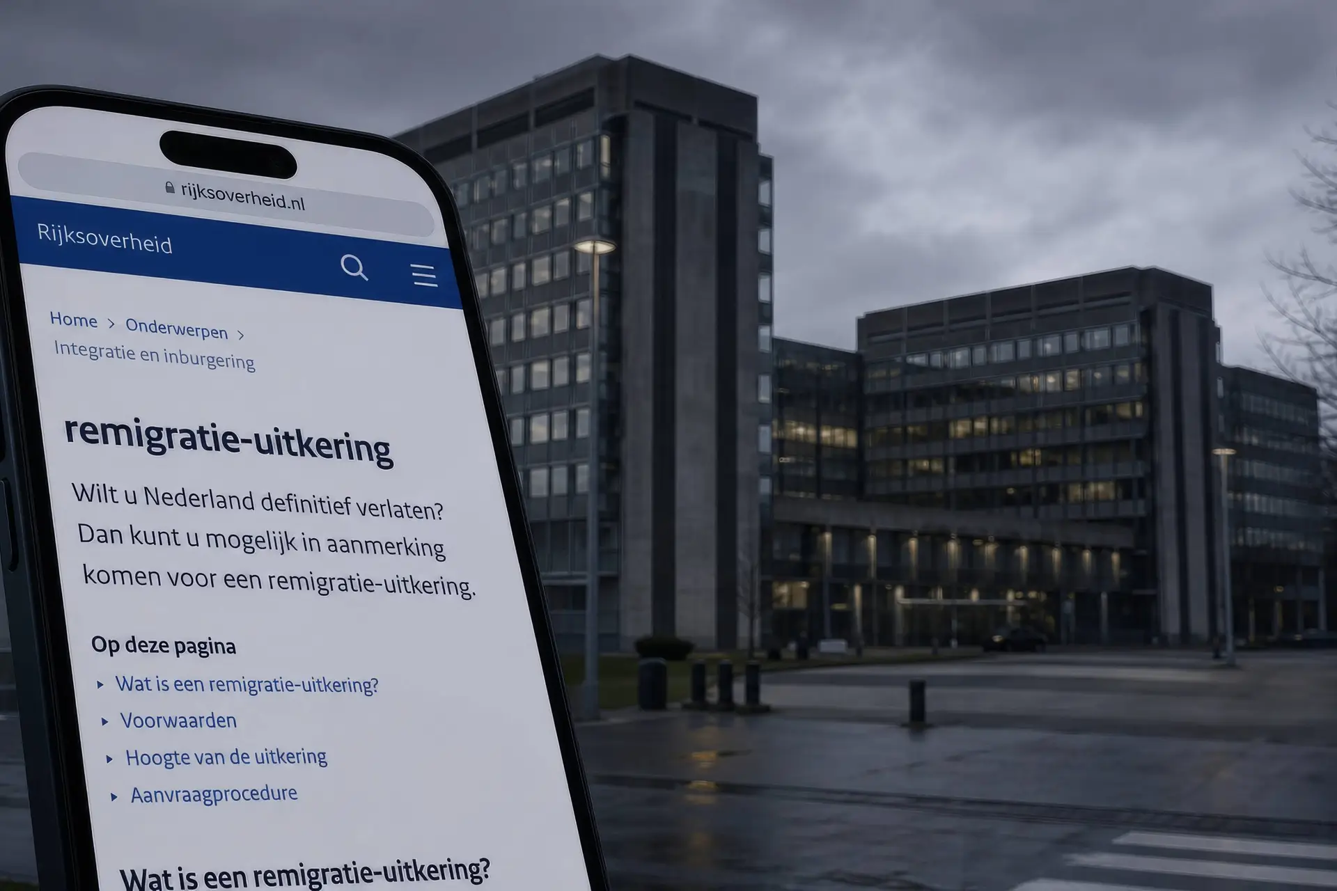 Illustratie van rijksoverheid.nl en het AIVD-rapport over het woord remigratie.