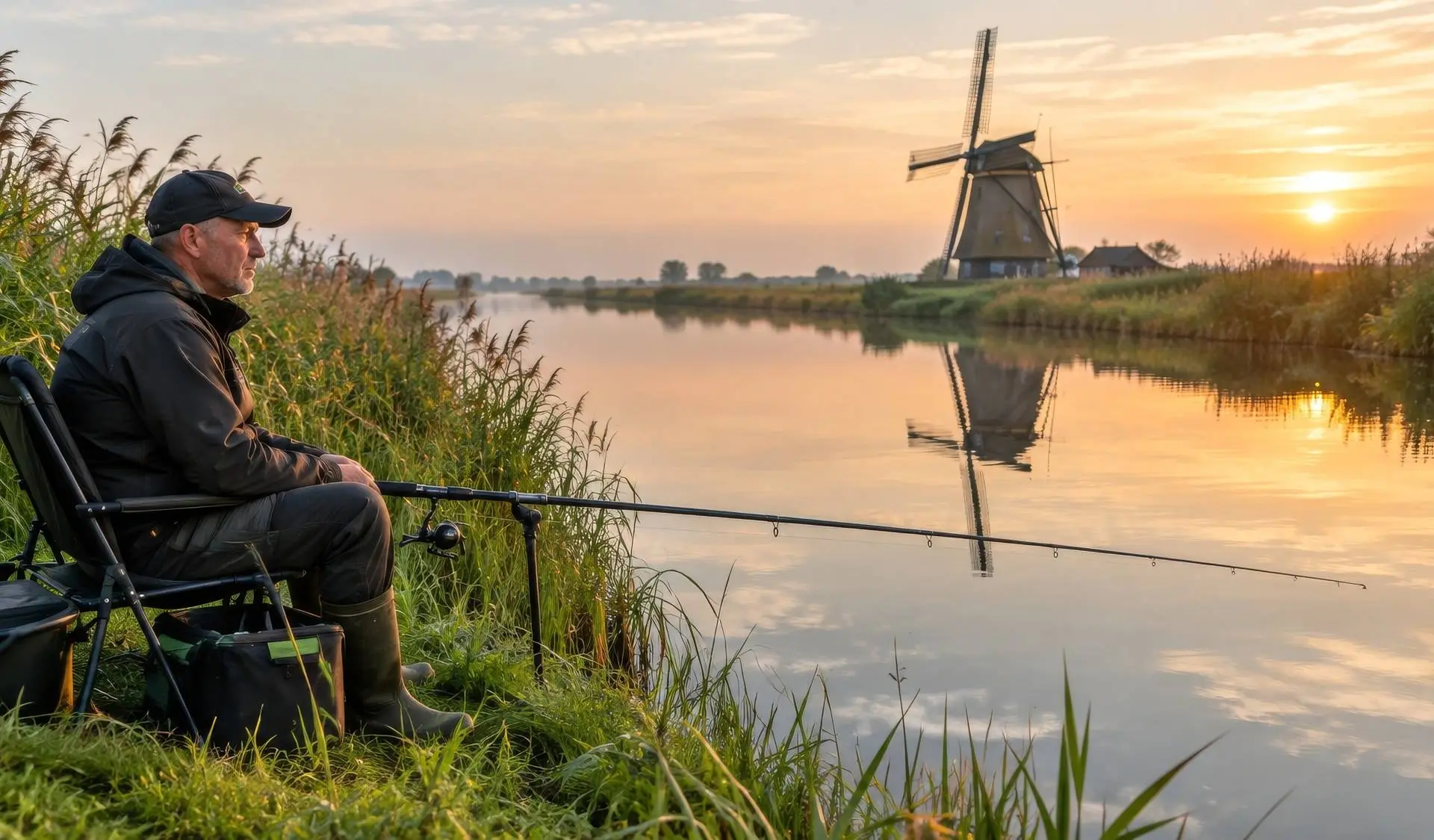 Sportvisser met hengel aan een Nederlandse poldervaart bij de afwijzing van het weerhakenverbod.