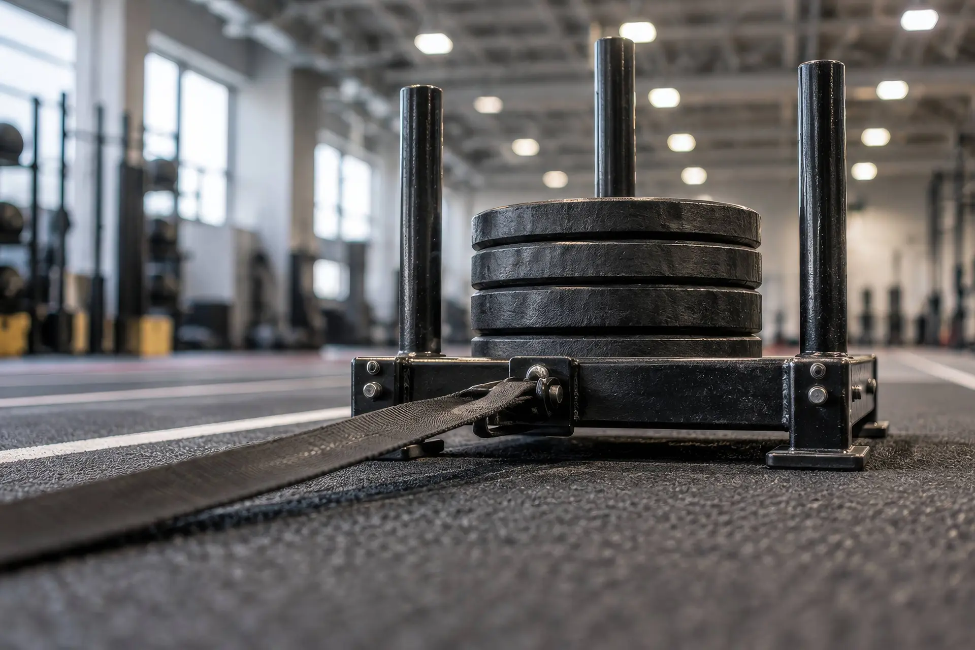 Trainingsslee in een sporthal, ter illustratie bij een ontslagzaak na deelname aan Hyrox.