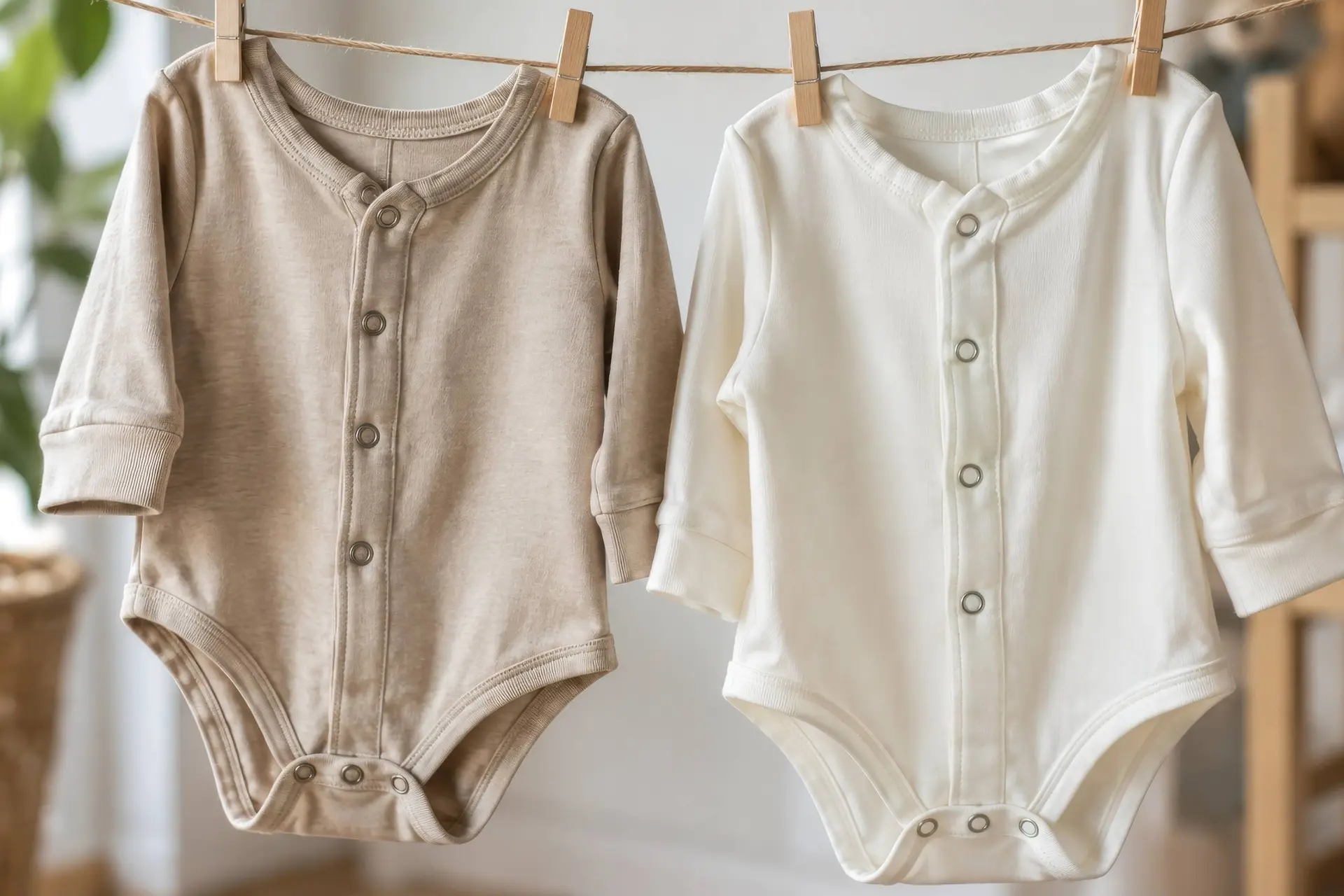 Illustratie van babyrompers met knoopsluitingen; geen afbeelding van de daadwerkelijk teruggeroepen artikelen.