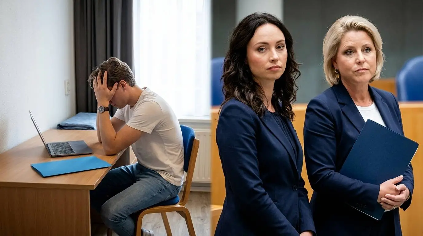 D66-Kamerlid Ilana Rooderkerk en minister Rianne Letschert naast een bezorgde student