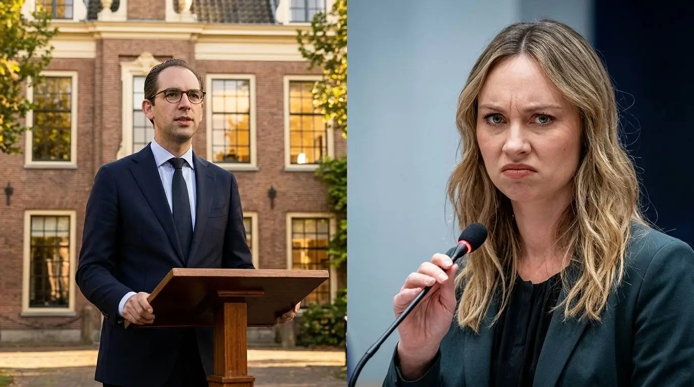 FVD-Kamerlid Peter van Duijvenvoorde en D66-Kamerlid Ilana Rooderkerk in debat over onderwijs