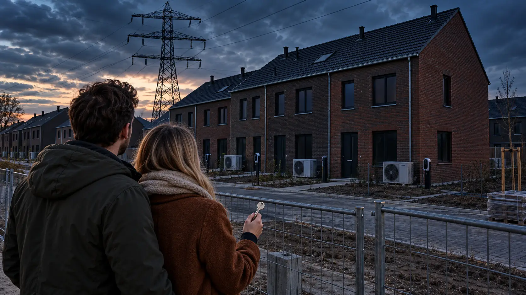 Overvol perron met wachtende reizigers, terwijl erboven in een verlicht kantoor een afscheidsborrel wordt gevierd