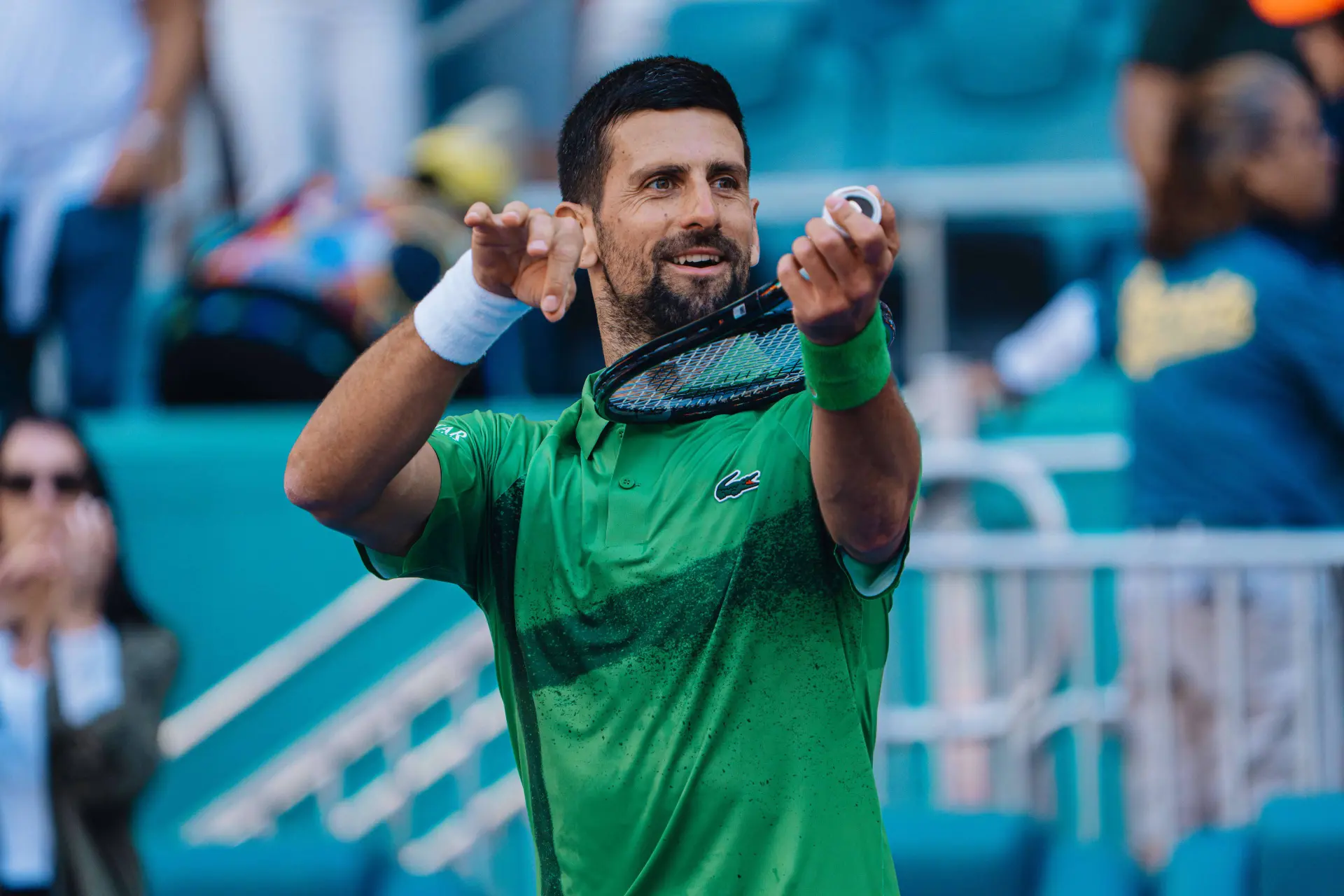 Djokovic Amazes With Level To Reach Miami Quarter-Finals With Serena Williams Watching