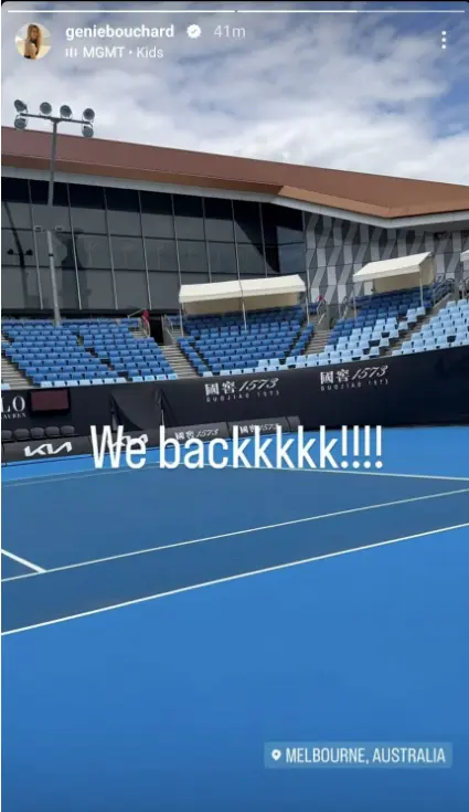 "We backkkkk!!" - Genie Bouchard gives update following bout with food poisoning as she arrives in Melbourne for Australian Open