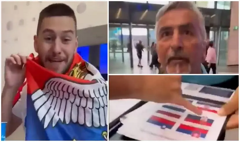 VIDEO: Controversy as Australian Open security attempts to confiscate Serbian flag, confusing it with Russian flag