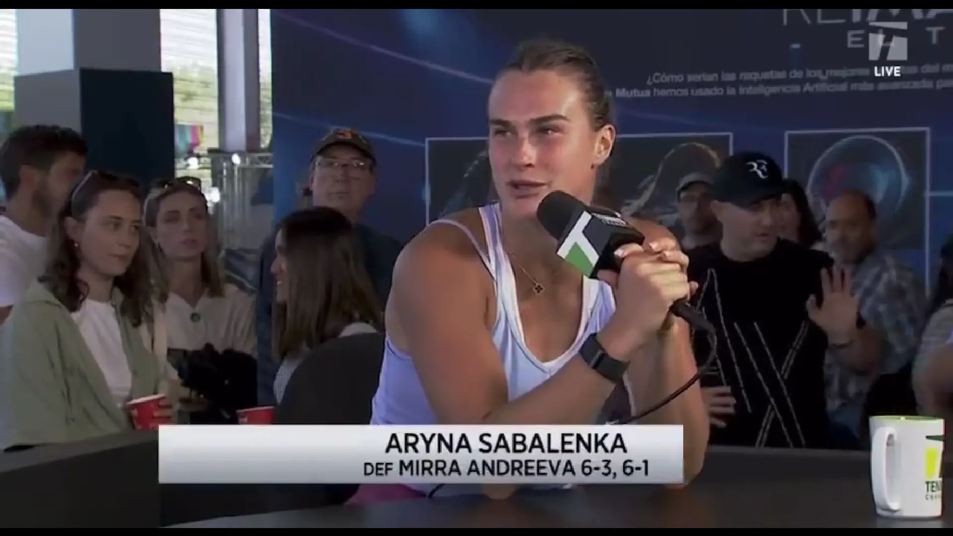 La hilarante respuesta de Sabalenka a una pregunta de Serena Williams: "Es todo por culpa del burrito que me comí anoche"