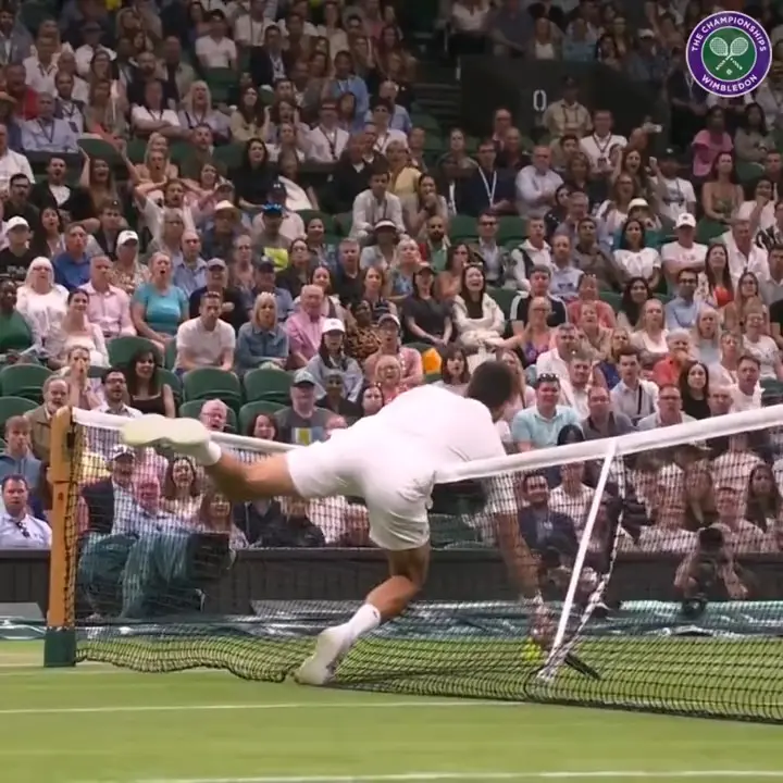 (VIDEO) Mind the Net Novak! Djokovic falls over net going for point against Hurkacz
