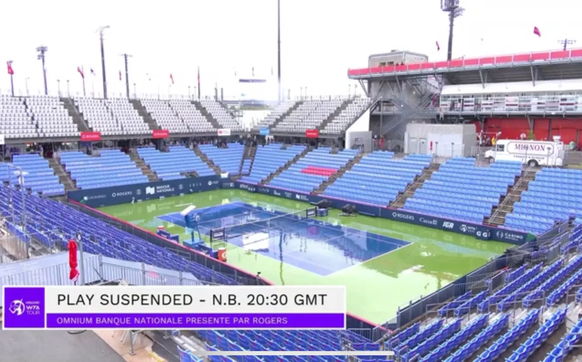 Große Besorgnis über den weiteren Verlauf der Canadian Open Montreal, da die Spiele verschoben wurden und für den Rest des Turniers Regen vorhergesagt wird