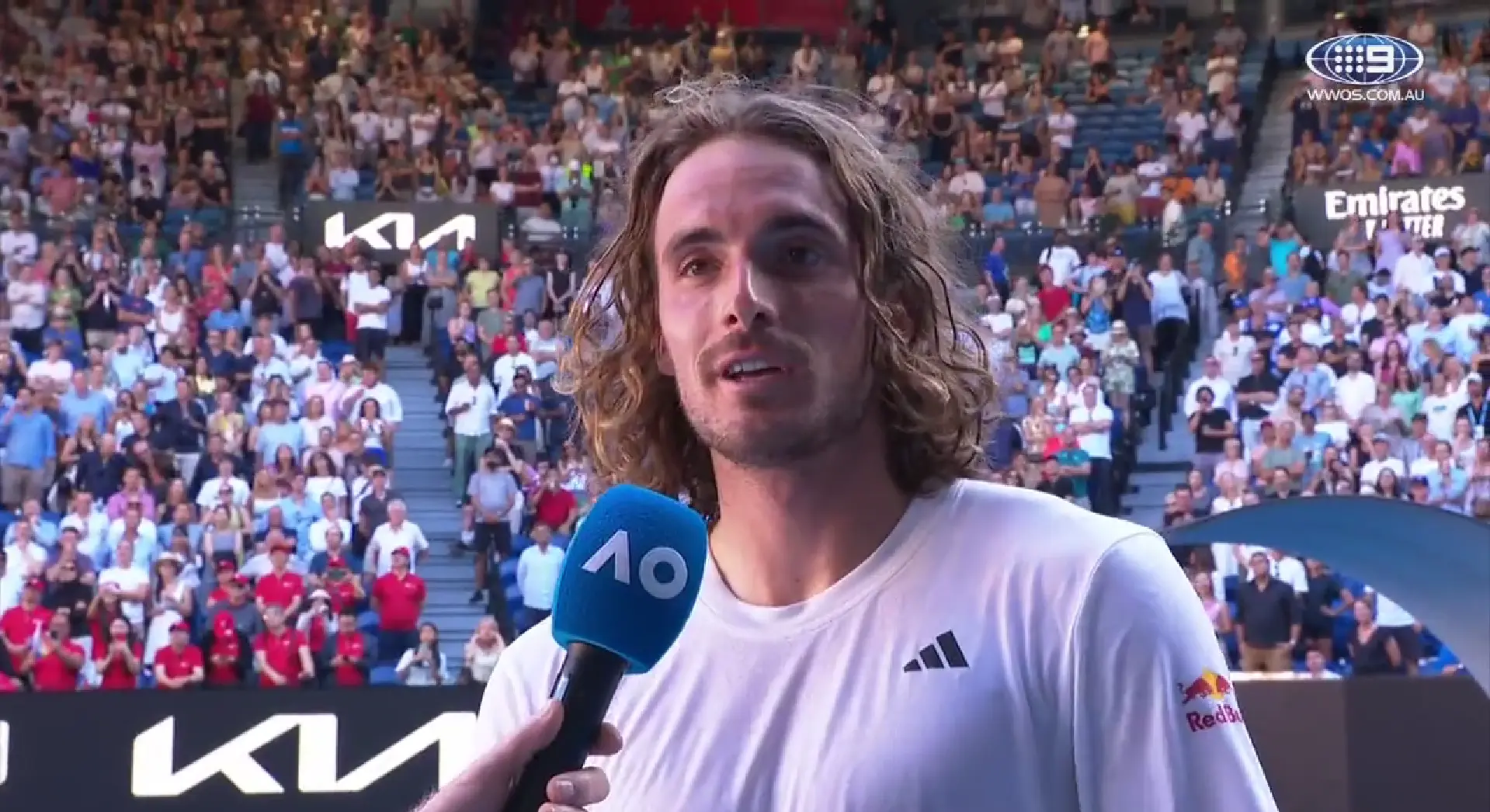 Stefanos Tsitsipas verrät, was er an seiner Freundin Paula Badosa am liebsten mag, wenn er bei den US Open Rede und Antwort steht