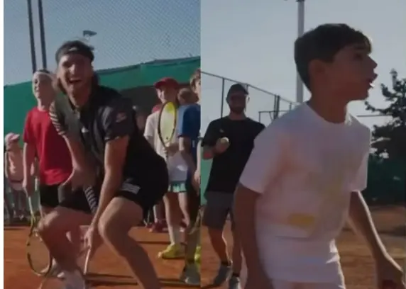 (VIDEO) Jovem tenista diz a Badosa que a ama e o namorado Tsitsipas parte-se a rir