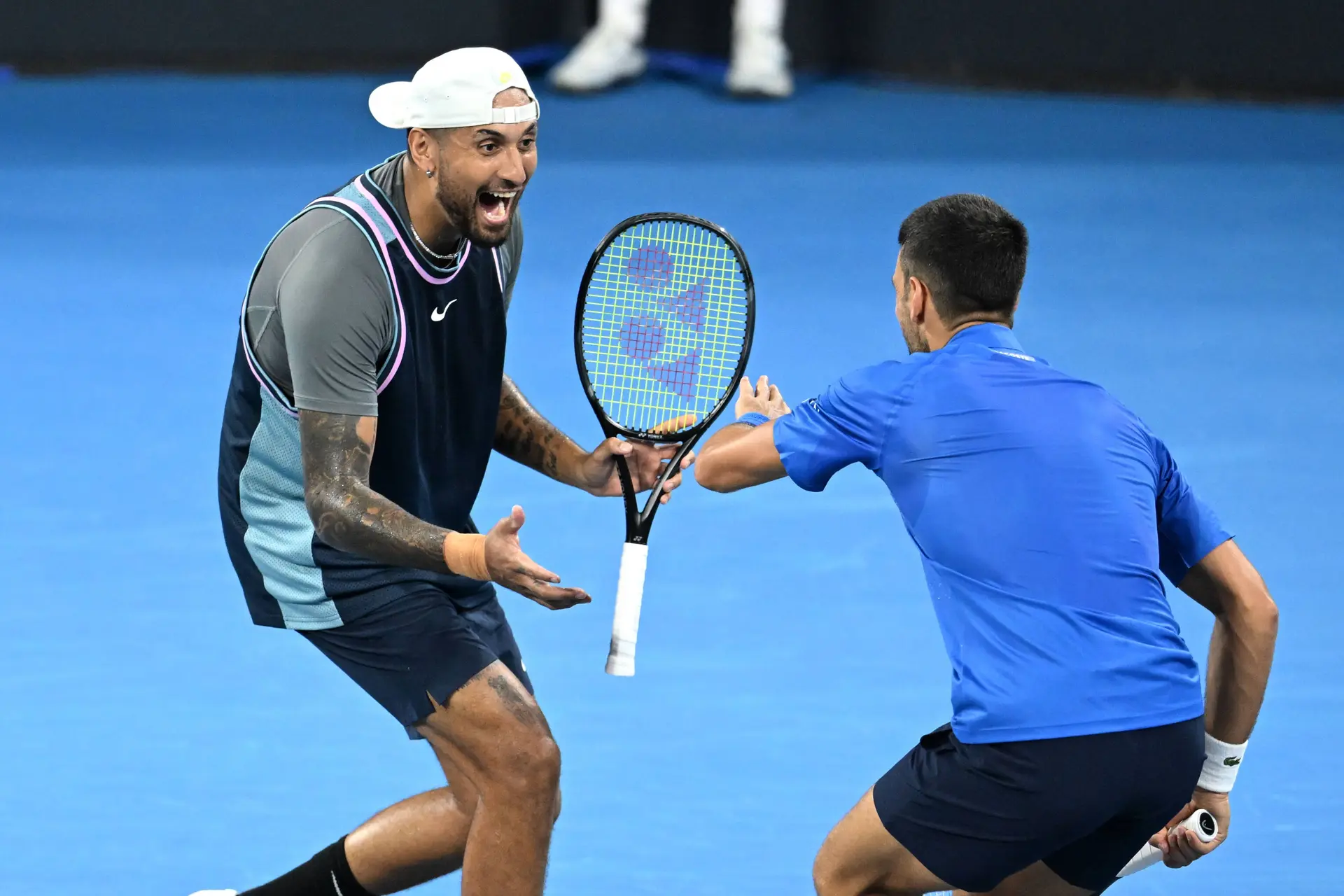 (VIDEO) Nick Kyrgios pokes fun at Tony Jones Channel 9 situation with Novak Djokovic impressionist friend