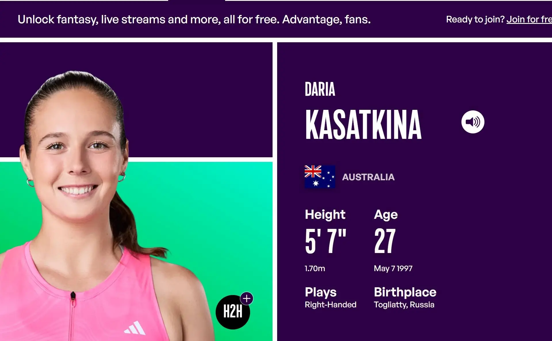 VÍDEO: La curiosa reacción de Daria Kasatkina al ver su nombre al lado de la bandera australiana
