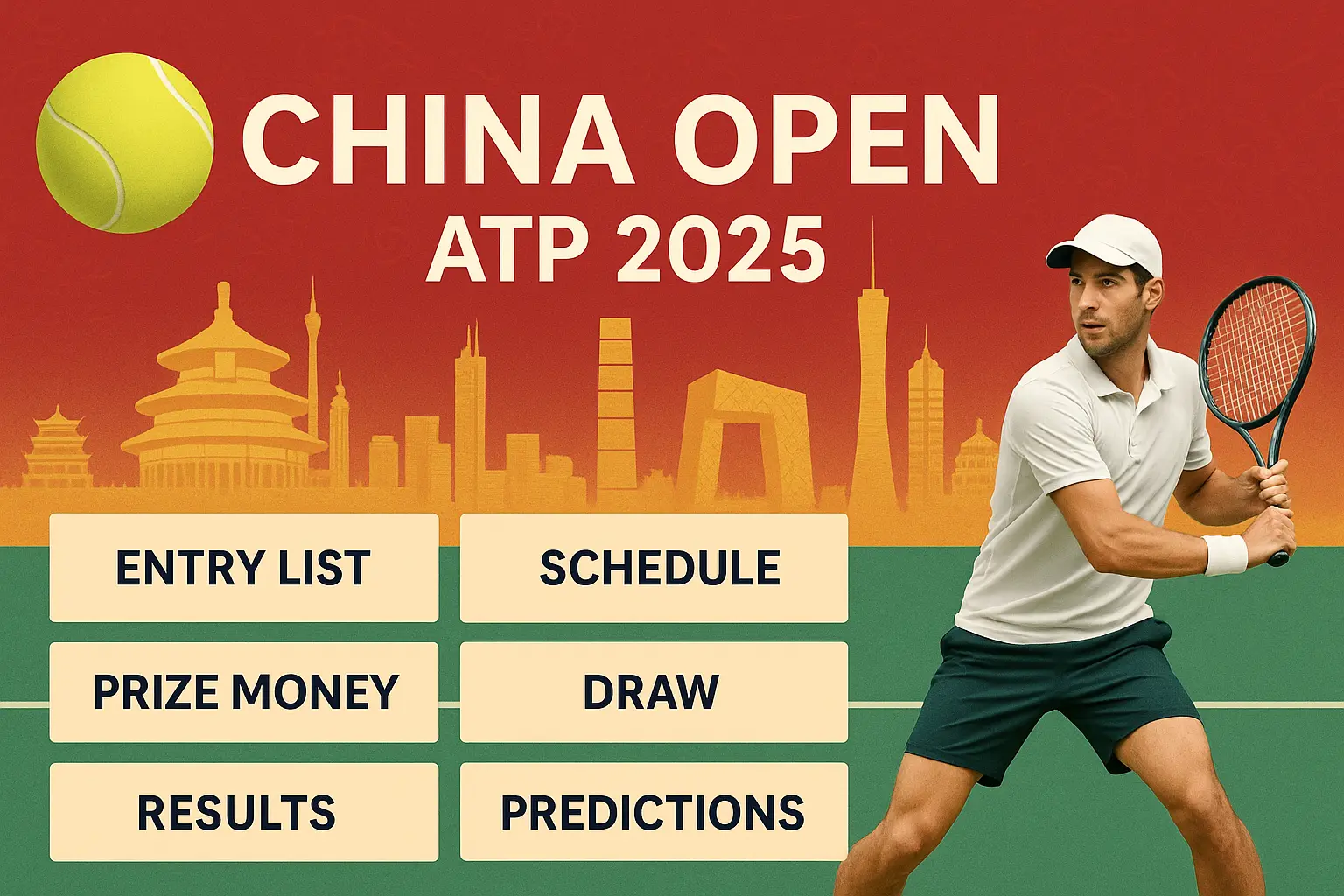 China Open ATP 2025: Results, Entry List, Schedule of play, Prize Money, Draw and Predictions