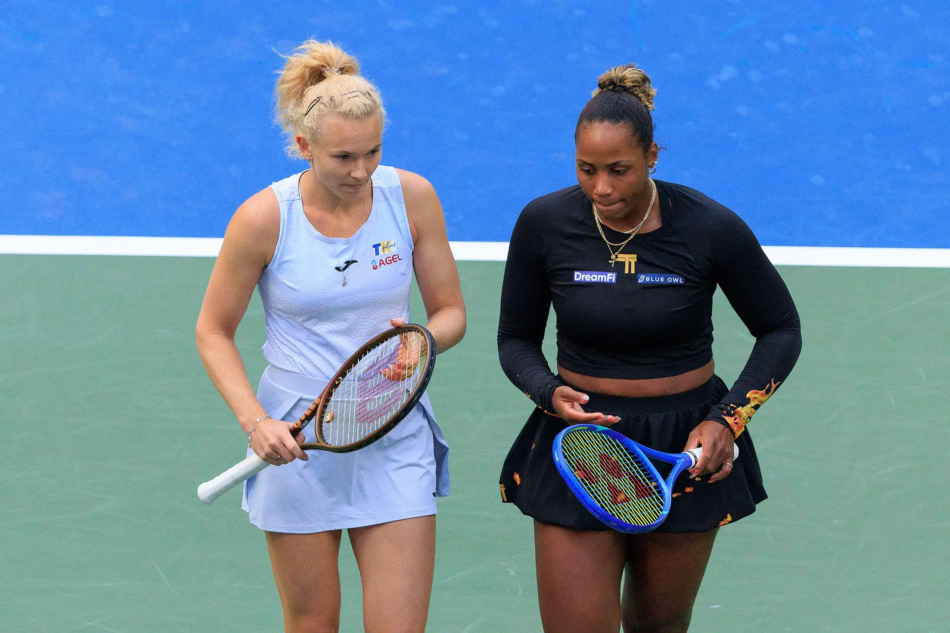 Errani and Paolini fall after rain delay as Siniakova and Townsend secure Sunshine Double