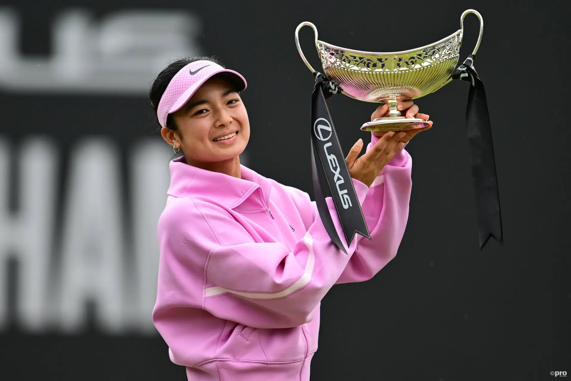 Alexandra Eala (PHI) celebrates winning the Womens Singles