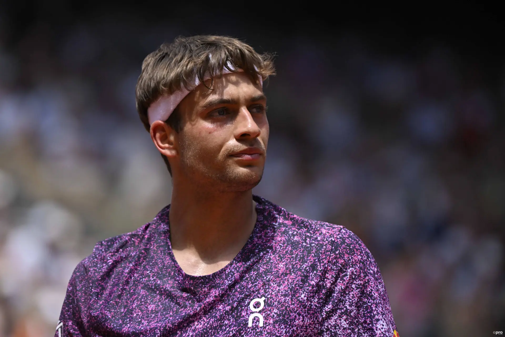 Flavio Cobolli of Italy during the match against Zachary Svajda of USA in the fourth round of tennis tournament Roland Garros