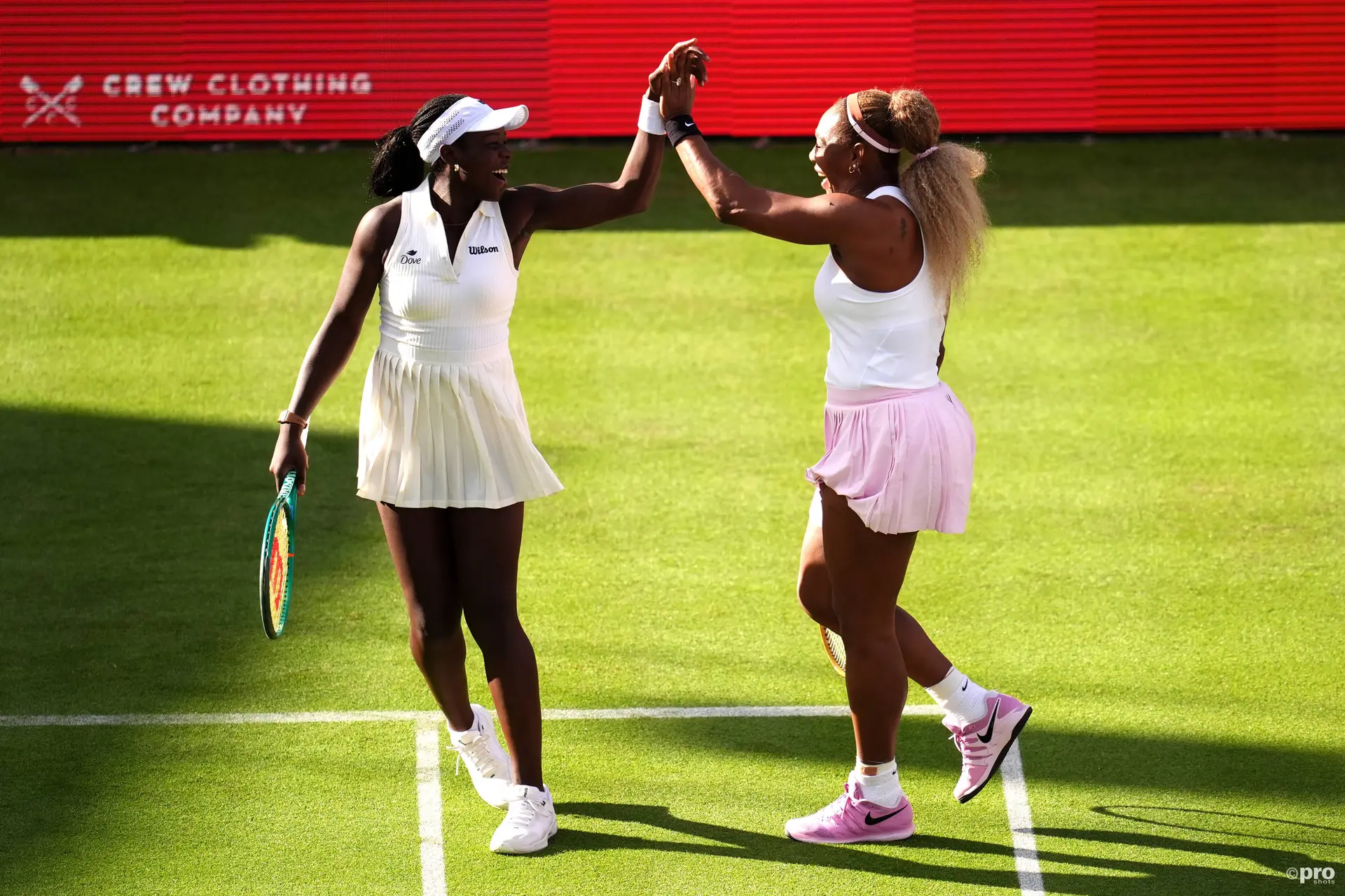 Victoria Mboko and Serena Williams smiling together