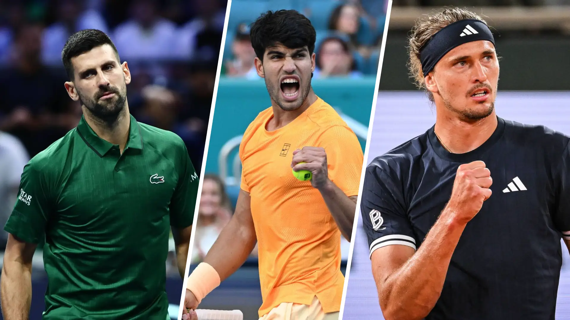 Collage DjokovicAlcarazZverev