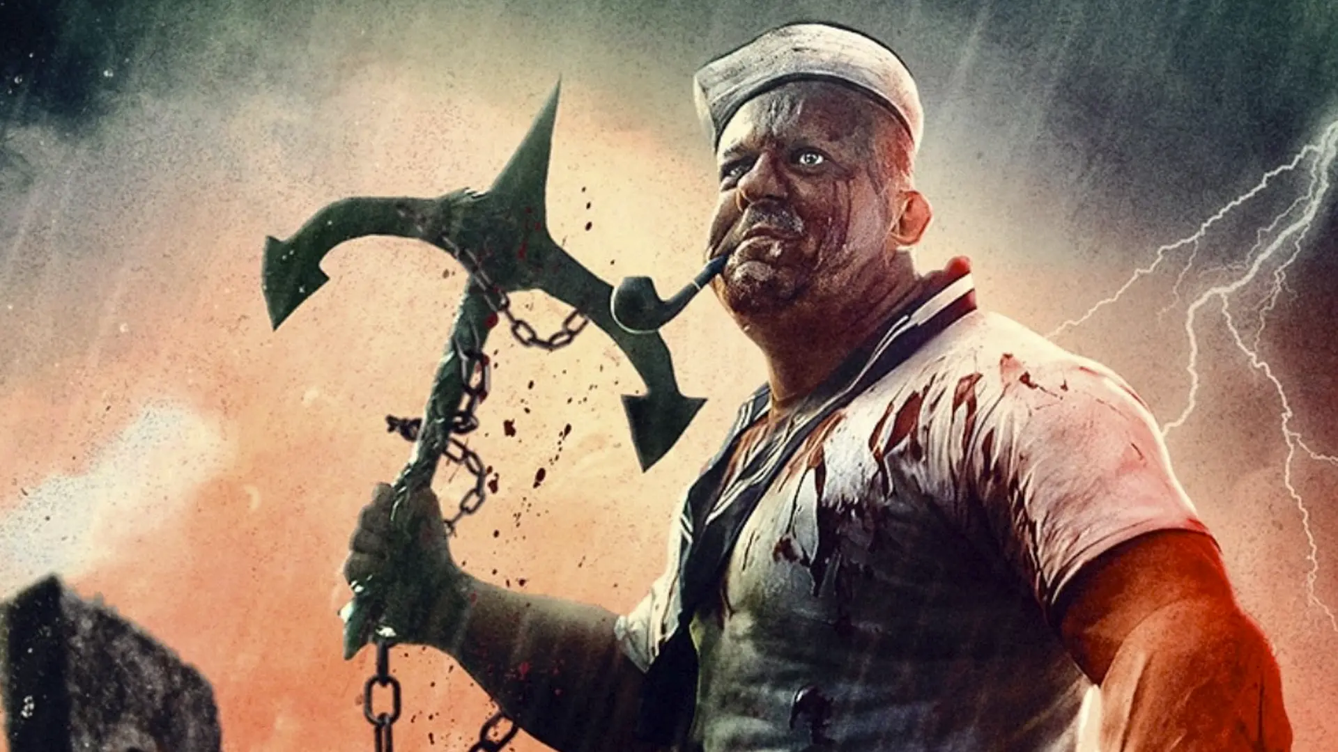 Iconische zeeman Popeye laat een spoor van vernieling achter in de horrorfilm 'Popeye's Revenge'