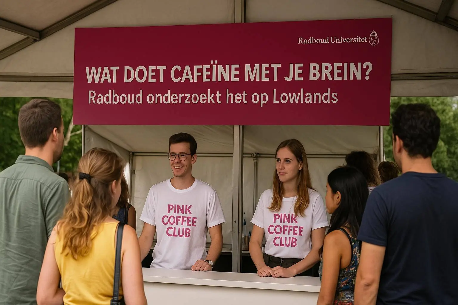 Wat doet cafeïne met je brein? Radboud onderzoekt het op Lowlands