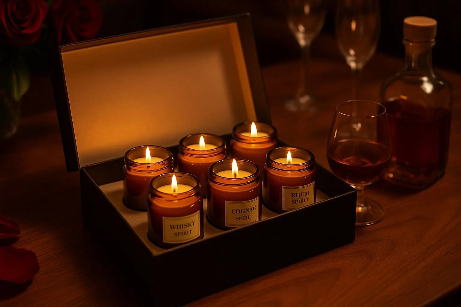 Deze geurkaarsen ruiken naar drank, waaronder rum en whisky