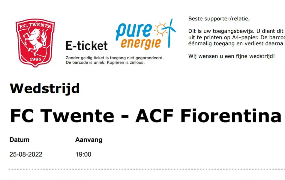 eticket twe fio