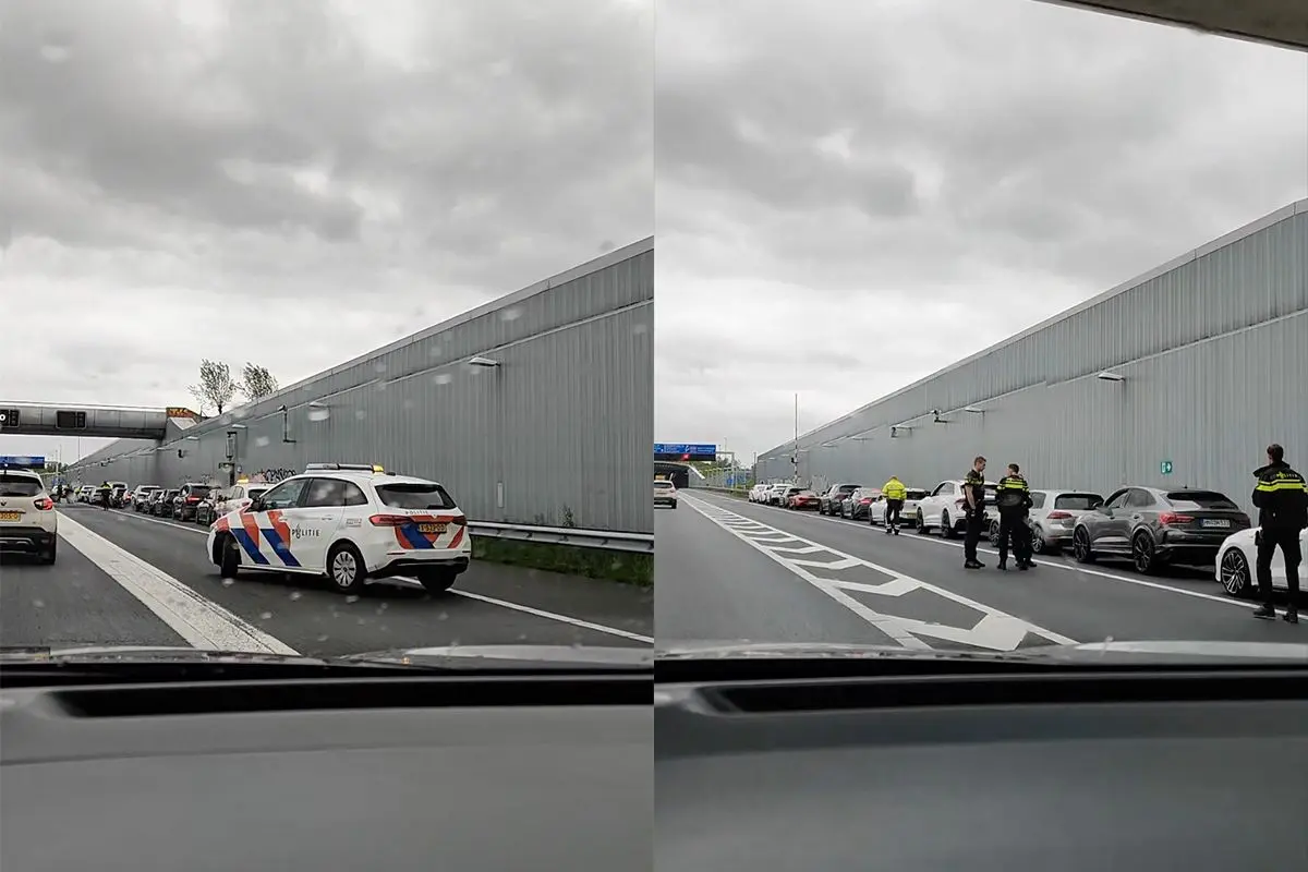 Politie zet trouwstoet A4 aan de kant
