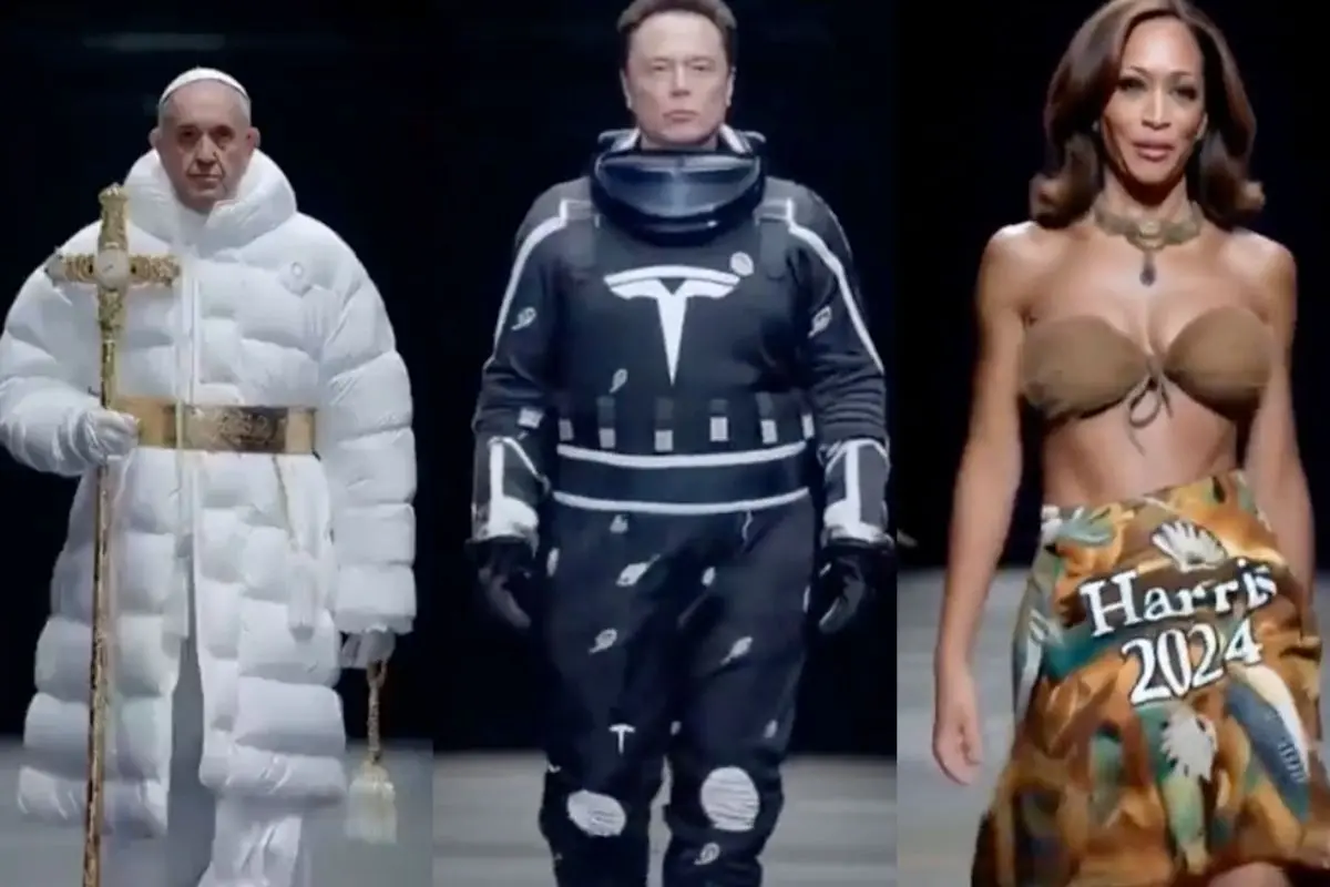 Elon Musk steekt draak met wereldleiders in modeshow met AI