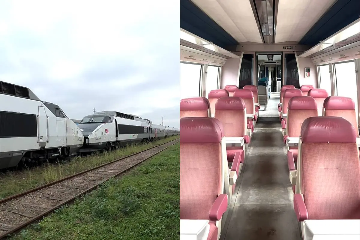 Een inkijkje van verlaten TGV’s, ergens in Frankrijk