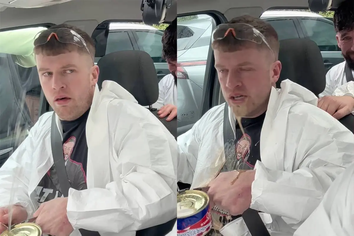 Nieuwe challenge: surströmming eten in de auto