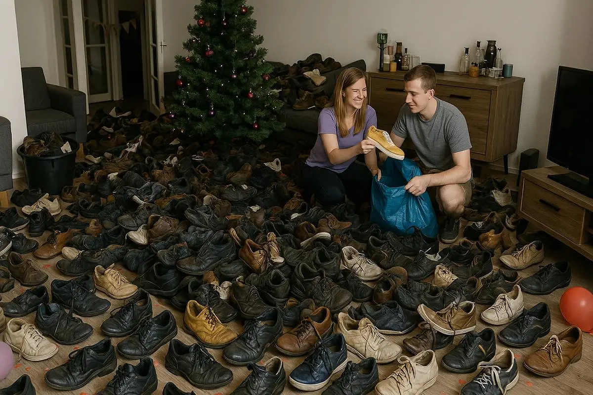 Pasgetrouwd stel krijgt 1400 paar meurende schoenen